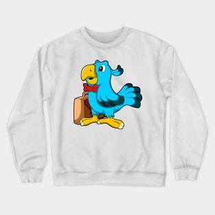 Parrot as Businessman with Bag Crewneck Sweatshirt